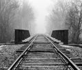 City Urban commuter train tracks Royalty Free Stock Photo