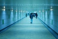 Subway corridor and people walking Royalty Free Stock Photo