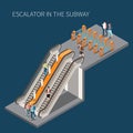 Subway Escalator Isometric Element