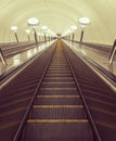 Subway escalator under ground