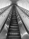 Subway Escalators in Black and White Royalty Free Stock Photo