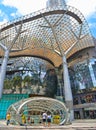 Subway exit in front of Orchard shopping mall on Orchard Road in Singapore modern district. The Media Facade in multi-sensory canv