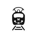 Metro logo vector icon. Subway icon. Rail underground train vector. Passenger city train vector. Underground electric