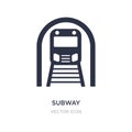 subway icon on white background. Simple element illustration from City elements concept