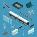 Subway Isometric Elements Royalty Free Stock Photo