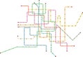 Subway map, public transportation map,