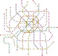 Subway map, public transportation map. Free copy space