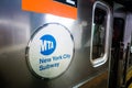 Subway metro Logo during afternoon in Manhattan