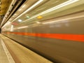 Subway metro train long exposure Royalty Free Stock Photo