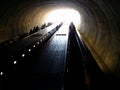 subway metro underground escalator lightning illuminate astonishing bewitching entrance transport Royalty Free Stock Photo