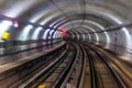 Subway metro underground tube tunnel Royalty Free Stock Photo