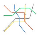 Subway omnichannel metro map. Omni channel tube underground train line map