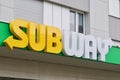 Subway restaurant sign in Wohlen, Switzerland Royalty Free Stock Photo