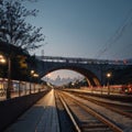 Subway running over the Jamsil Railway Bridge over the Han River made with Generative AI