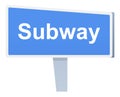 Subway sign - modern flat design style single isolated object