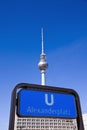 Subway sign and TV-Tower in Berlin