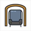 Subway  Simple Icon Color Illustration Design Royalty Free Stock Photo