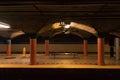 subway station with columns and bench Royalty Free Stock Photo