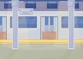 Subway station flat color vector illustration Royalty Free Stock Photo