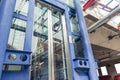 Subway Station Glass Elevator Doors Closed Waiting Looking Up Pe Royalty Free Stock Photo