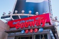 Subway station sign in Times Square Manhattan, New York City with a Bank of America sign above it Royalty Free Stock Photo