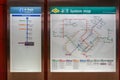 Subway system map at the station in Clark Quay, Singapore