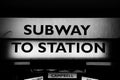 Subway to Station sign in Melbourne Royalty Free Stock Photo