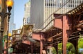 Subway Tracks at Adams Wabash station in Chicago - CHICAGO, UNITED STATES - JUNE 05, 2023 Royalty Free Stock Photo