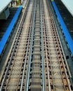 Subway tracks at Adams Wabash Subway station in Chicago - travel photo Royalty Free Stock Photo