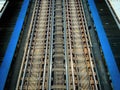 Subway tracks at Adams Wabash Subway station in Chicago - travel photo Royalty Free Stock Photo