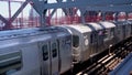 Subway train crossing the East river