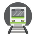 Subway train flat icon, transport and railway