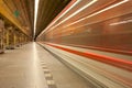 Subway train in motion Royalty Free Stock Photo