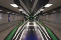 Subway tunnel in Bangkok with a magnificent colorful dragon on the wall and on the ground Royalty Free Stock Photo