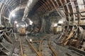 Subway tunnel in construction