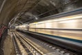 Subway tunnel rail tracks