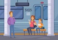 Subway Underground People Cartoon Composition Royalty Free Stock Photo