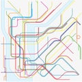 subway vector map of New York City Royalty Free Stock Photo