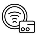 Subway wifi point icon, outline style