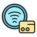 Subway wifi point icon vector flat