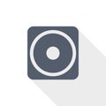 Subwoofer, music, bass speaker flat design vector icon