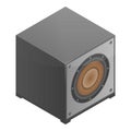 Subwoofer speaker icon, isometric style Royalty Free Stock Photo