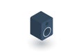 Subwoofer speaker isometric flat icon. 3d vector