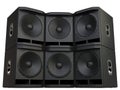 Subwoofer speakers wall stacked Royalty Free Stock Photo