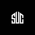 SUC letter logo design on BLACK background. SUC creative initials letter logo concept. SUC letter design