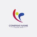 succes logo team work brand and business logo, vector community, unity colorful and friendship , partner teamwork care logo