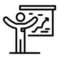 Succes money broker icon, outline style