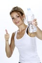 Succesfull woman drinking water