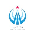 Success - abstract vector logo. Design elements with star logo sign. Development logo symbol. Growth and start-up concept Royalty Free Stock Photo