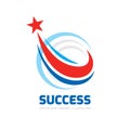 Success - abstract vector logo. Design elements with star sign. Development symbol. Progress icon. Growth and start-up concept ill Royalty Free Stock Photo